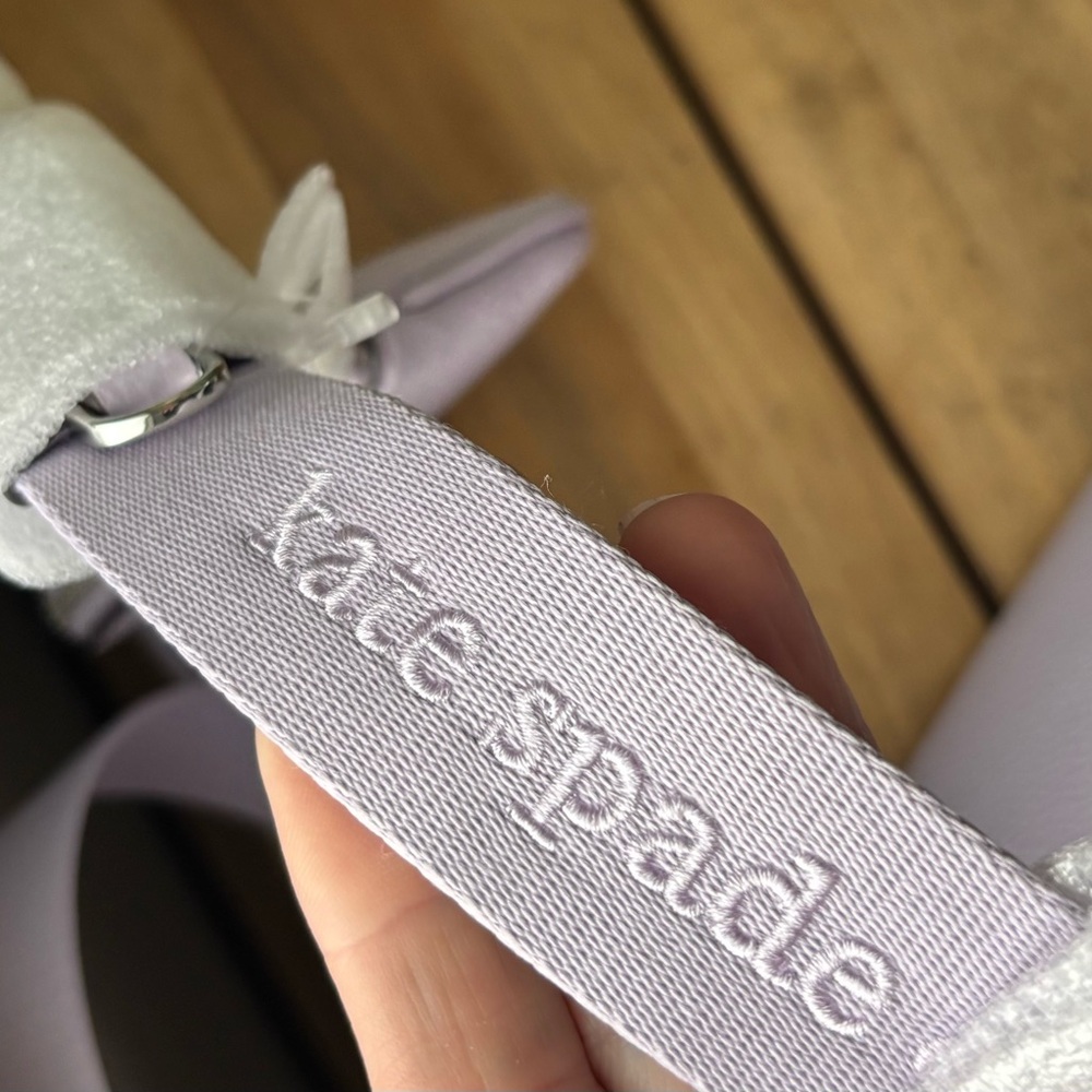 ♠️KATE SPADE Emma Shoulder/crossbody Blue & White Bag w/ pouch frozen lilac - Picture 6 of 16